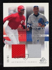 2001 SP Game Used Edition 18/50 Ken Griffey Jr Sammy Sosa #G-S HOF 0oc8