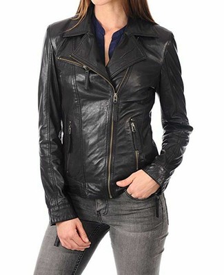 Echt Leder Jacke Lammfell Maßanfertigung Biker Slim Fit Motorrad Schwarz Mantel