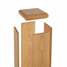 Newel Post Cladding Kit with Cap – Oak - Fits Over  Existing Posts up to 90mm