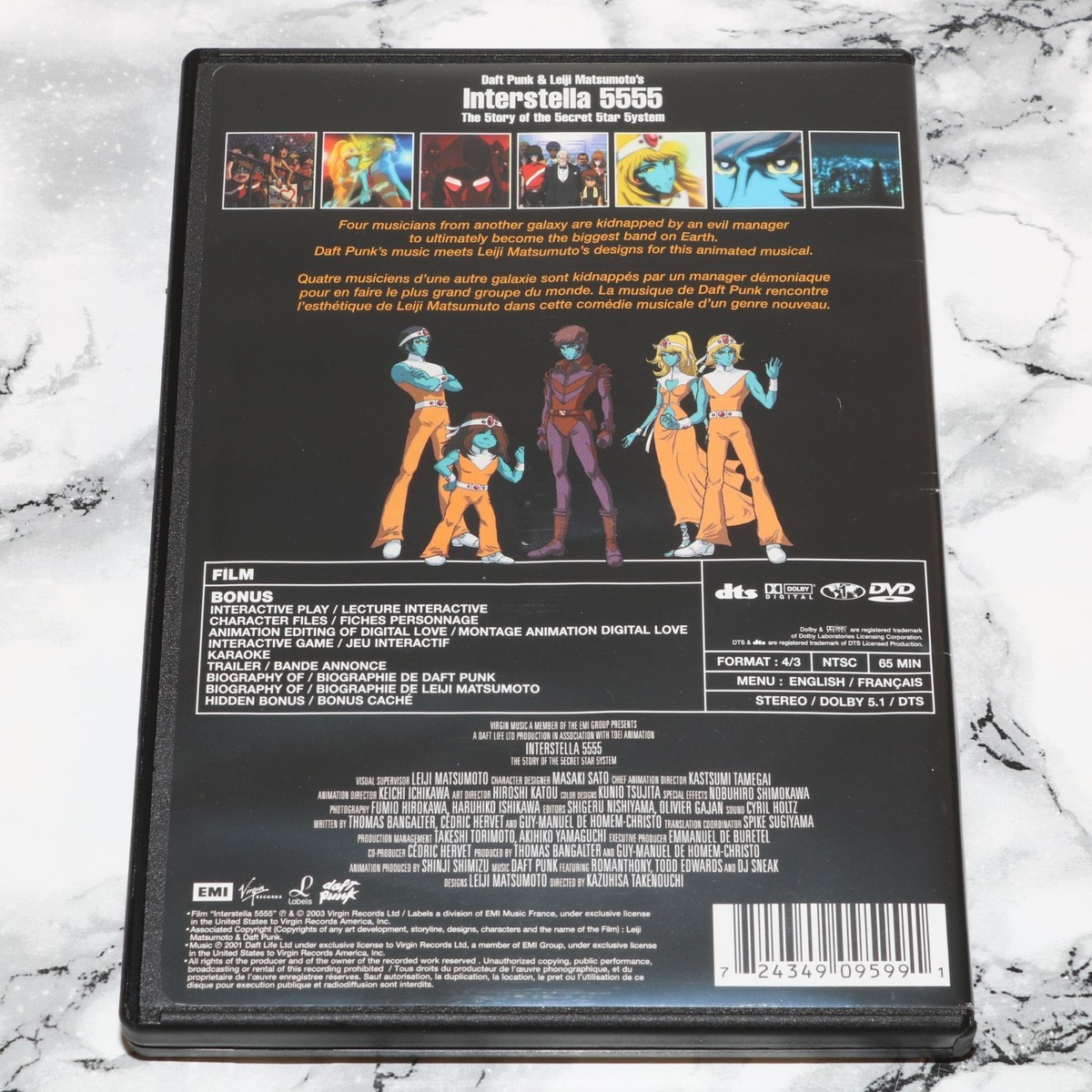 Daft Punk & Leiji Matsumoto's Interstella 5555 (DVD, 2003