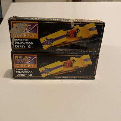 Vintage 1996 Cub Scout Pinewood Derby Kit Wooden Car Kit Grand Prix 2 units