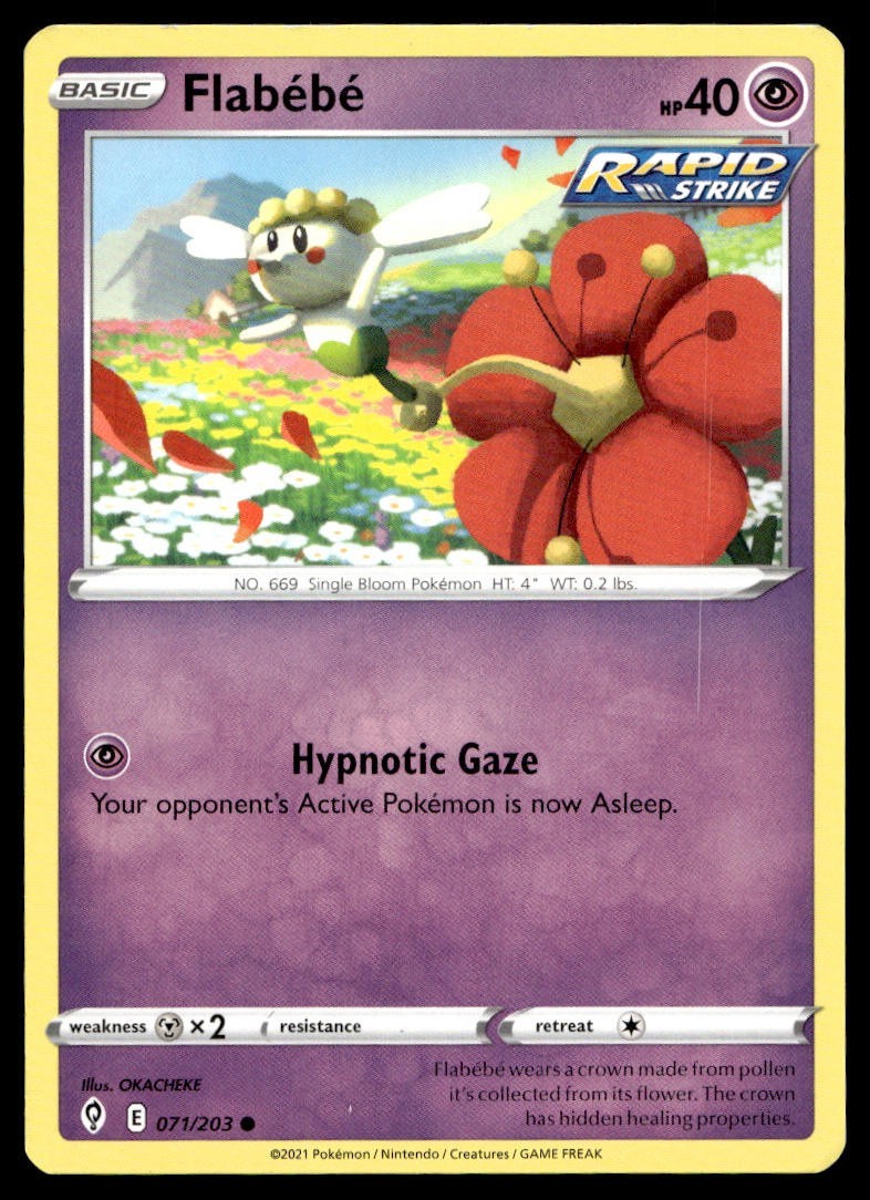 Flabebe 71/203 Pokemon Card Evolving Skies Common 40 HP Near Mint CI
