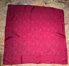 Vintage Liberty of London Red Silk Scarf  23" x 23"