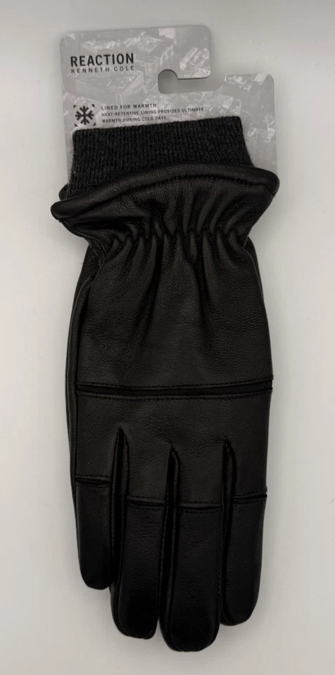 Kenneth Cole REACTION Lined Touchscreen Soft Men’s Gloves NWT Black Medium - Image 2 of 4