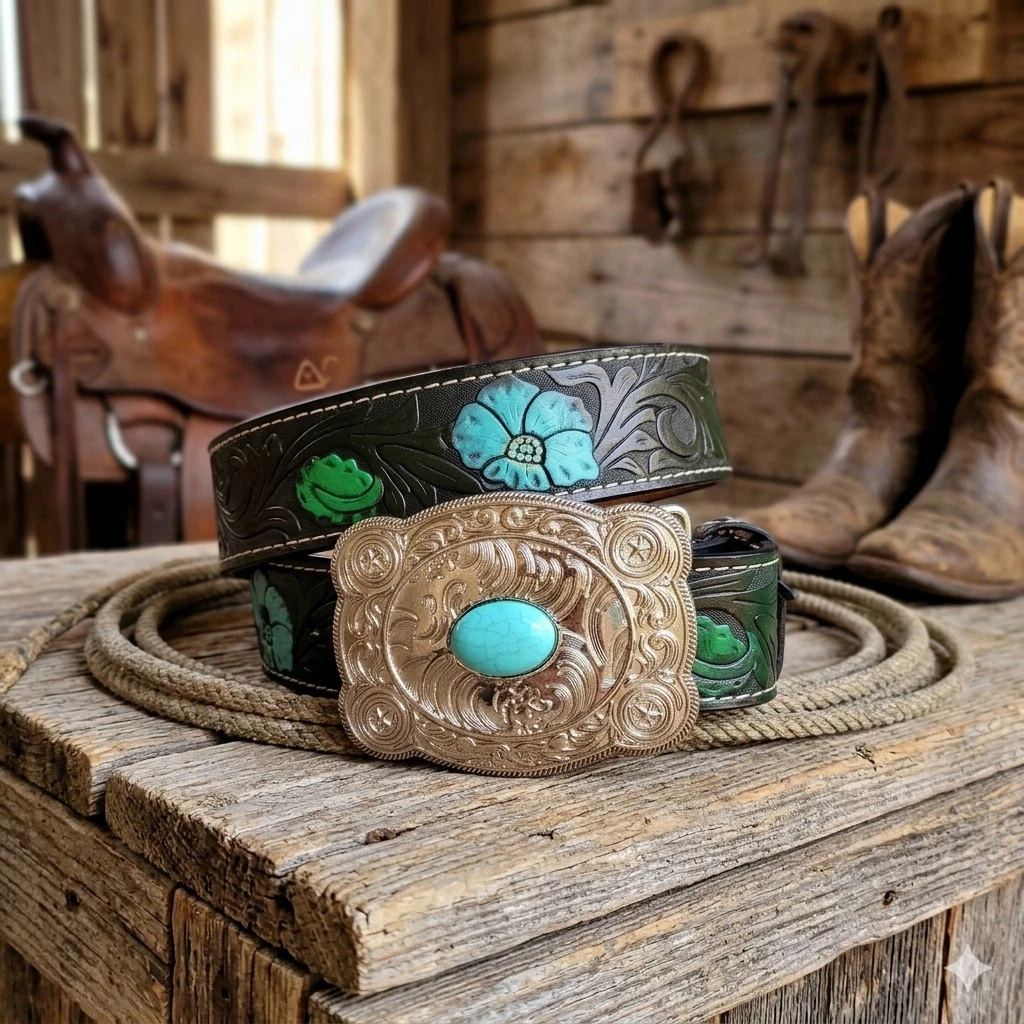 Leather Floral Belts for Women for sale | eBay display picture 1