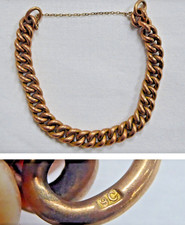 Antique 9CT Gold Curb Chunky Chain Bracelet Victorian Prince Albert 18g