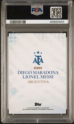 Maradona / Messi D10S 2023 Topps Argentina - Red Foil /25 - PSA 8