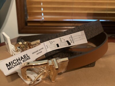 $78 Michael Kors Authentic Unisex Reversible MK Twist Brown  display picture 1