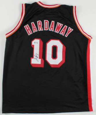 Tim Hardaway Sr Signed Miami Heat Black Jersey (PSA COA) 1989 #14