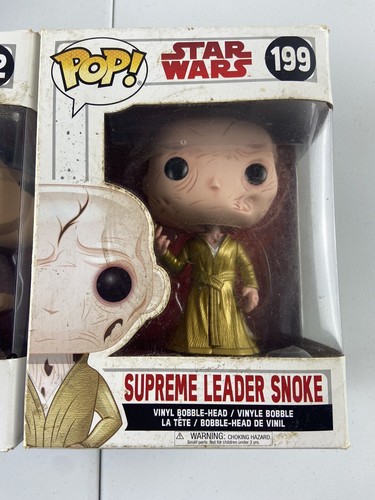Funko POP! Star Wars Bundle Lot Supreme Leader Snoke 199 Poe Dameron 192 GC* - Picture 3 of 8