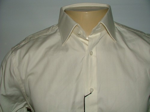 NEW WT THOMAS PINK DRESS SHIRT SIZE 15 1/2 34 IVORY CLASSIC FIT SOLID #160 - Picture 2 of 6