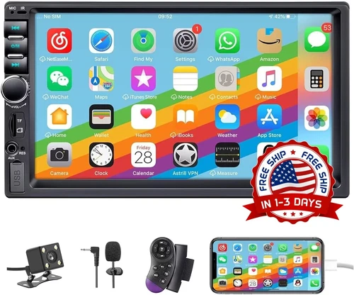 Radio para coche de 7 pulgadas con pantalla táctil HD Bluetooth auxiliar USB NEW