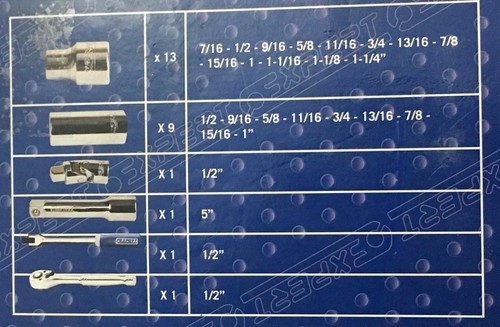 Expert E034841, 26-teilig. 1/2 Zoll Antrieb 12 PT, SAE Steckschlüsselsatz mit Gehäuse - Bild 5 von 5