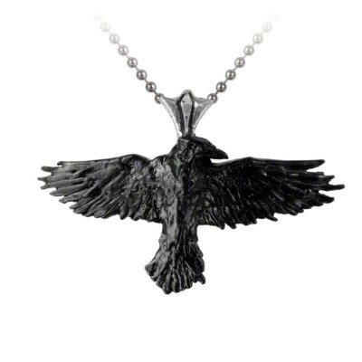 Alchemy Gothic Black Raven Pendant Necklace Pewter Crow Punk Emo Alternative