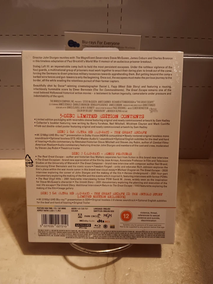 The Great Escape I & II 4K Limited Edition UHD Blu-ray UK [1963-1988] Arrow Slip - Imagem 4 de 4