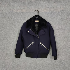 Ba&sh Jacket Womens Size 0 / Uk 6 Xs Faux Fur Aviator Flight Bomber Biker Willy