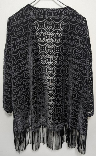 Shawl/ Cape Sheer With Fringe XL By Cato