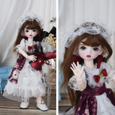 cute doll dress up 1/8 BJD Doll 16cm Girl Dolls Cute Pink Dress Up DIY Assembled Full Set  Outfits