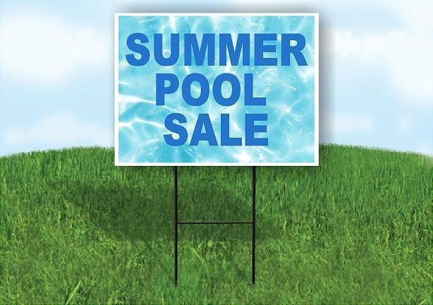 SUMMER POOL SALE Plastic Yard Sign ROAD SIGN with Stand