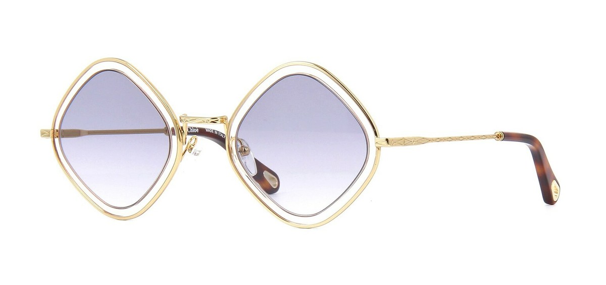 サングラス Chloe SUN GLASS (CH0281S002 GOLGOLBLU) Chloe CH0028S Aviator Sunglasses Gold Gold Brown Womens | eBay
