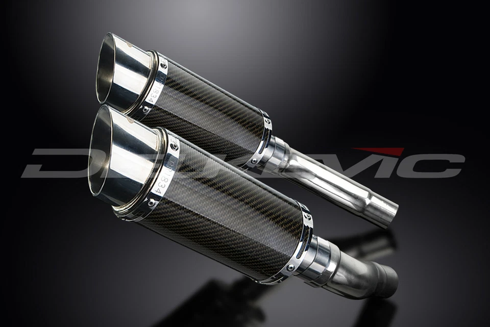 Triumph Street Triple R 675 07-12 Kit de silenciador de escape de carbono redondo de 8" deslizable Foto 3 de 4