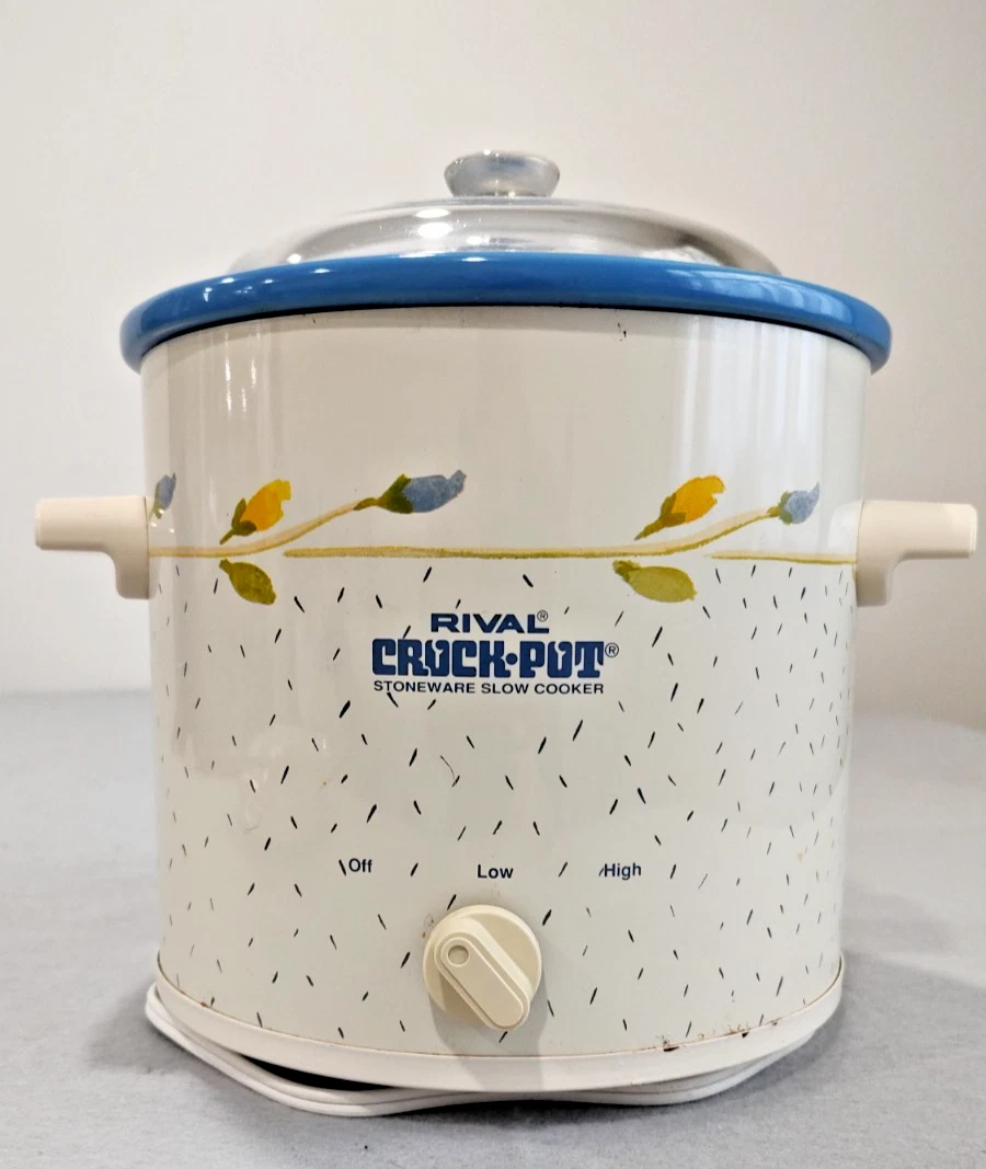 VTG Rival Crockpot Slow Cooker 4 qt 3100-602 11 08 TESTED Blue Linner Crock