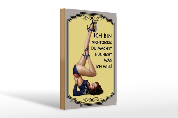 Holzschild Spruch 20X30 Cm Frau Ich Bin Nicht Zickig Deko Schild Wooden Sign-image