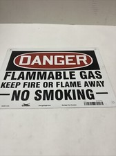 Flammable Gas Danger Sign Metal 14  X 10  
