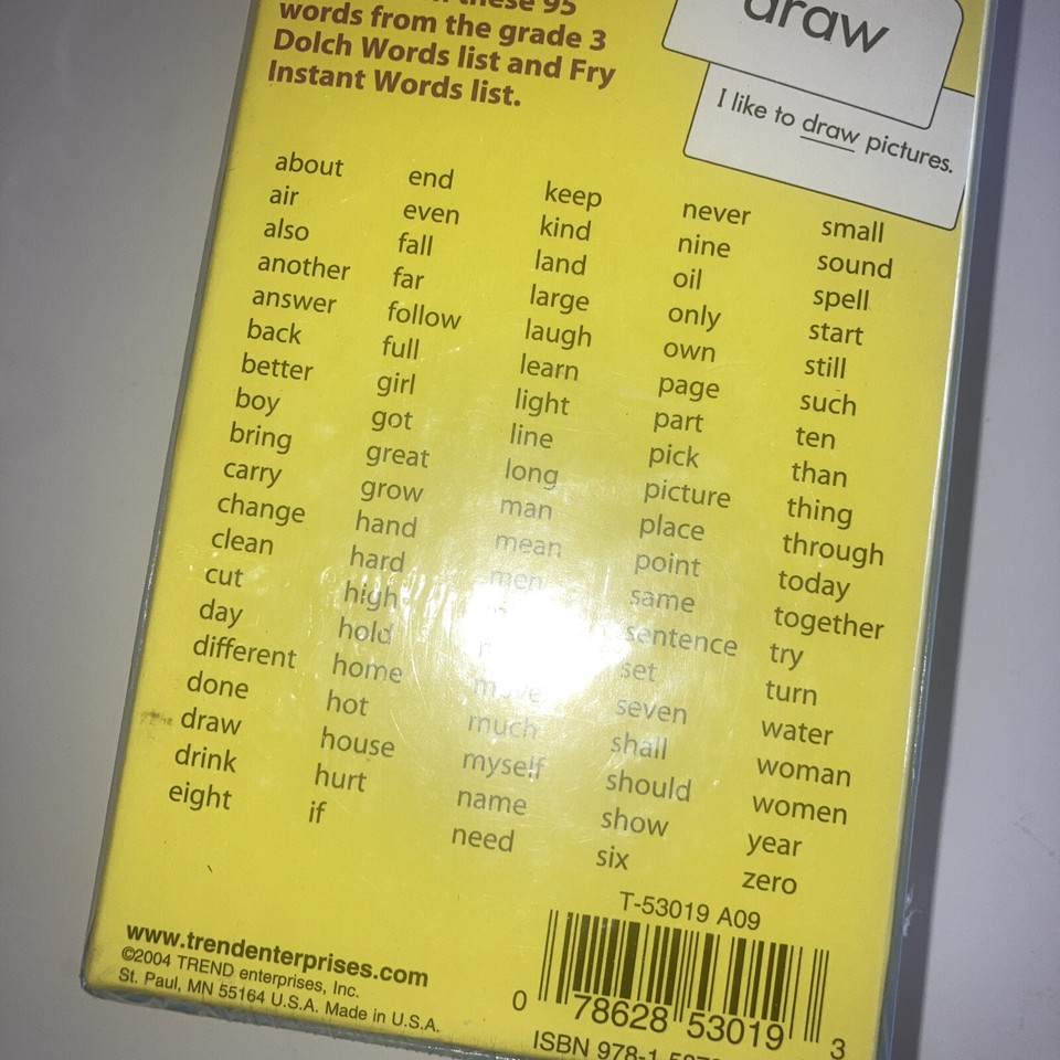 Trend Sight Words Level 3 Flash Cards Dolch And Fry Words Test Prep New