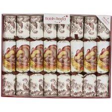 Robin Reed H5 Fall 10" 8pc Party Crackers - Thanksgiving Spoke Turkey 52413.NOV