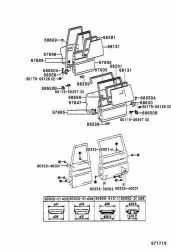 Genuine Toyota LandCruiser BJ73 BJ71 BJ70 RH LH Back Barn Door Weatherstrip Set - Picture 11 of 11
