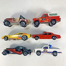 Vtg Hot Wheels Lot: Pepsi Funny Car, Beach Patrol, Bronco, Fire Chief, Bugatti