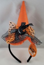 Happy Halloween Children's Witch Hat Headband, Orange Ages 3 
