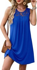 Lace Sleeveless Summer Dress for Women Casual A-Line Sundress Lightweight S-3XL