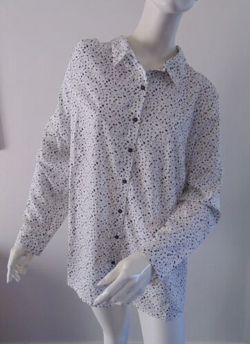 Brave Soul London Monochrome Geometric Speckle Shirt Blouse Plus Size UK 22 BNWT - Afbeelding 1 van 6