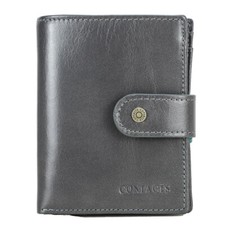 Crazy Horse Cow Leather Multi-function Men's Wallet Genuine Leather Clutch Black