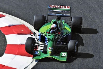 1991 BERTRAND GACHOT TEAM 7UP SODA 8x12 PHOTO FORMULA ONE GRAND PRIX AUTO RACING