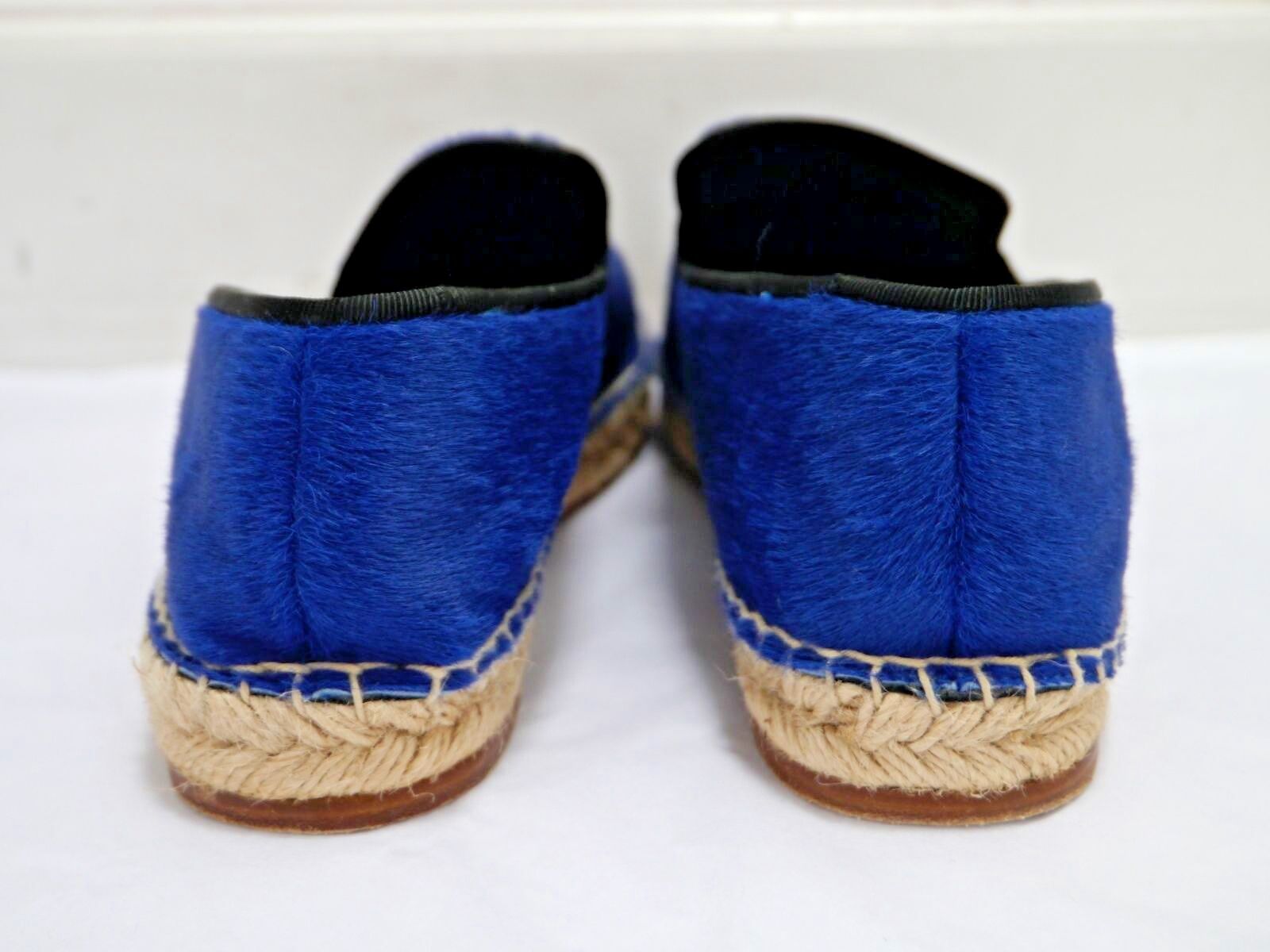 Blue Calf Hair Flats - wide 5