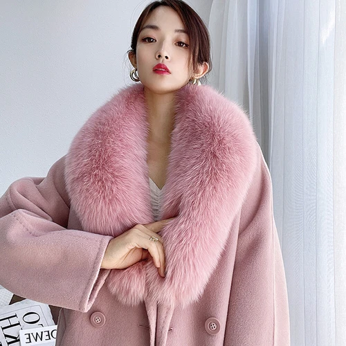 100CM Real Fox Fur Scarf Collar Women Winter Neck Warm Fox Scarves Unisex Shawl - Bild 3 von 47