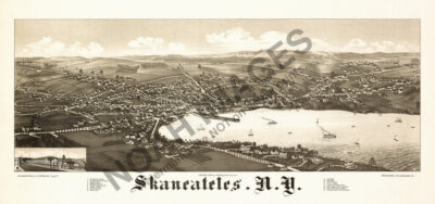 Panoramic Map of Skaneateles NY 16x30