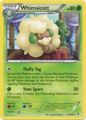 Whimsicott - 15/149 - Rare LP, English Pokemon Boundaries Crossed