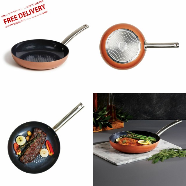 Copper Chef Round Frying Pan 10" Black Diamond Super Nonstick Scratch