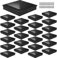 24 Pack Fence Post Caps Black Durable Protect Wooden Fence Poles 4x4 New
