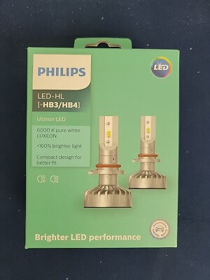 #ad Philips LED HL hb3 hb4 Beam 6000K 160% Bright HB3 HB4 9005 9006 11005UL $25.00