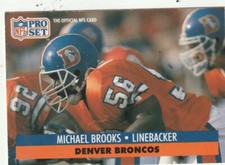 FREE SHIPPING-MINT-1991 Pro Set Michael Brooks #137 BRONCOS PLUS BONUS CARDS