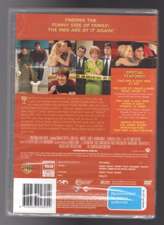 Two and a Half Men : Season 5 (Box Set, DVD, 2007) for sale online