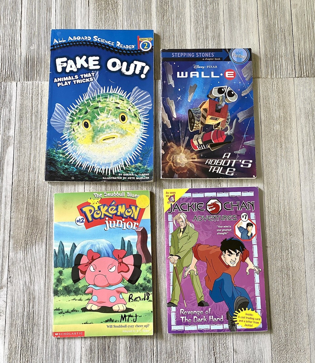 Lot of 4 Kids Chapter Books Disney WALL-E Pokemon Jackie Chan
