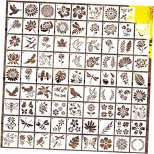 80 Pcs 5 x 5 Inch Stencils for Painting on Wood, Reusable Stencils Flower