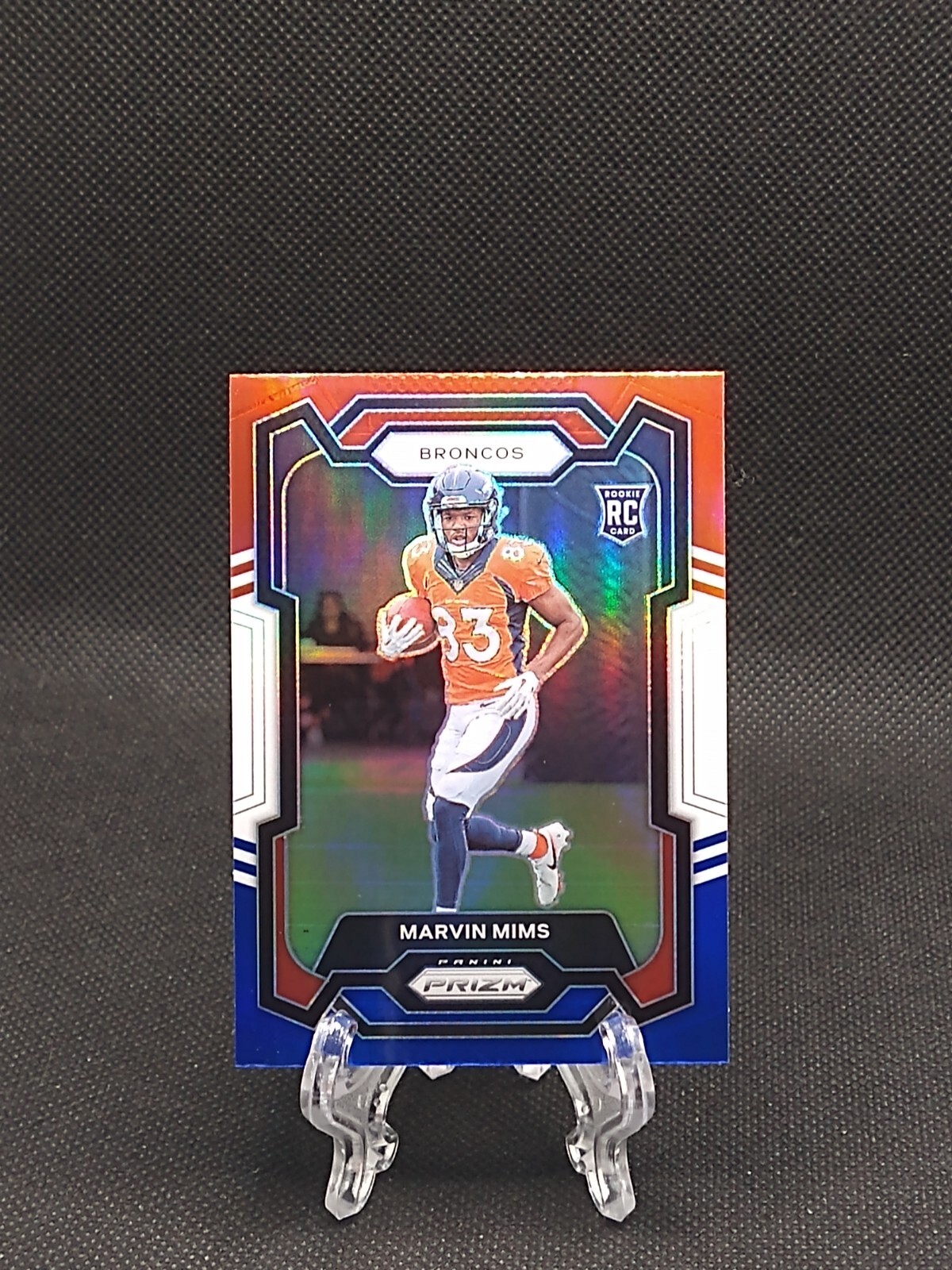 2023 Prizm Football Marvin Mims RC Red White Blue Prizm #327 BRONCOS
