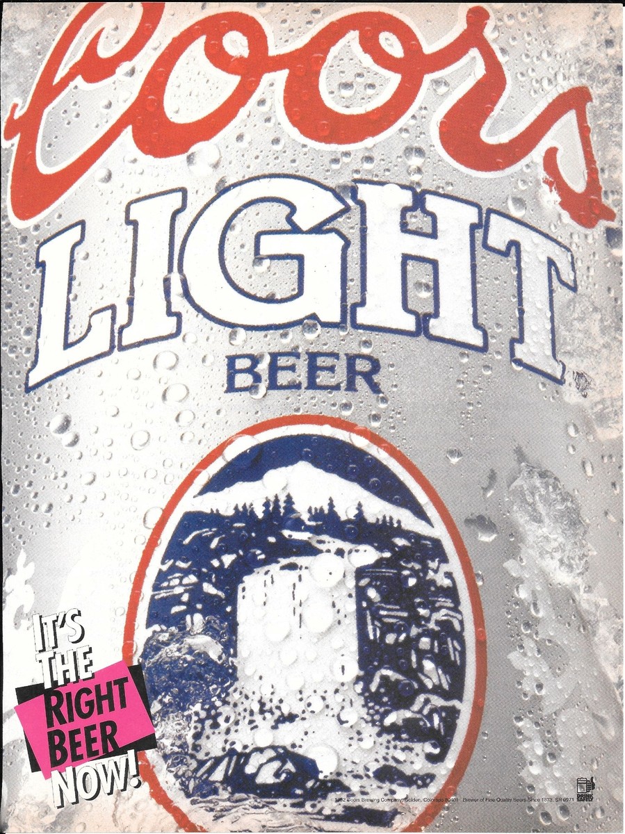 1992 Coors Light Beer Silver Bullet Can Vintage Print Ad It's the